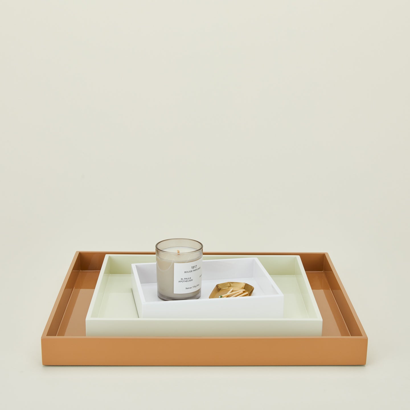 Essential nested trays in neutrals