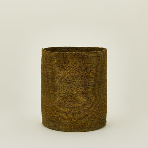 Essential Woven Waste Basket in olive