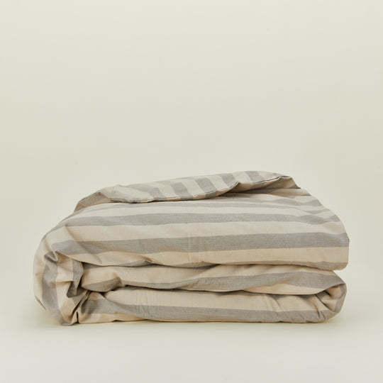 Essential Striped Duvet - Light Grey/Dark Grey