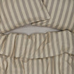 Essential Stripe Pillowcases, Set of 2 - Light Grey/Dark Grey on bed with duvet
