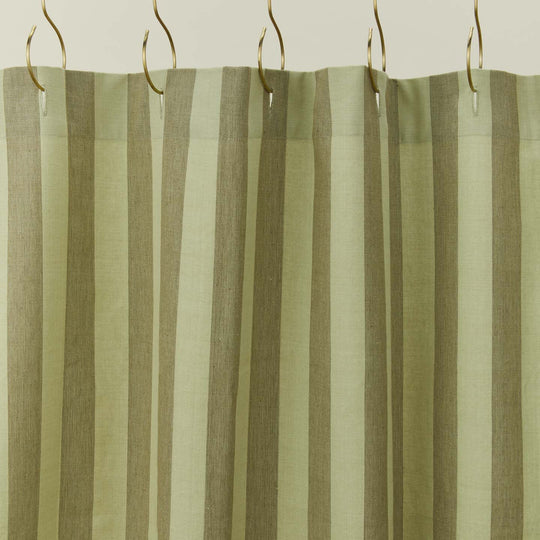 Essential Striped Shower Curtain - Sage/Olive