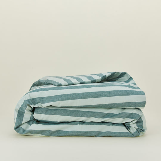 Essential Striped Duvet - Sky/Peacock