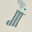 Essential Striped Stocking - Sky/Peacock with washcloth and candle