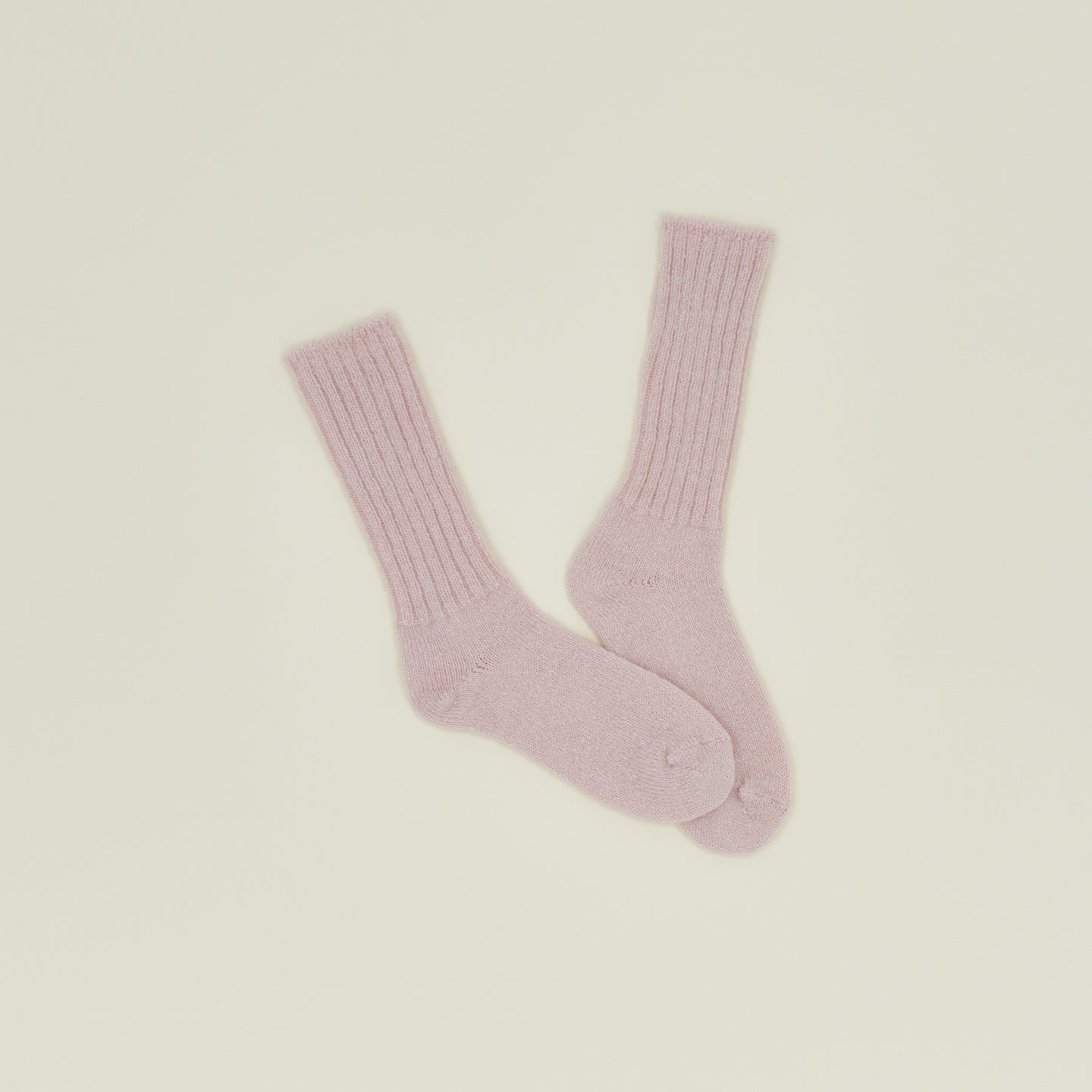 Mohair socks in blush