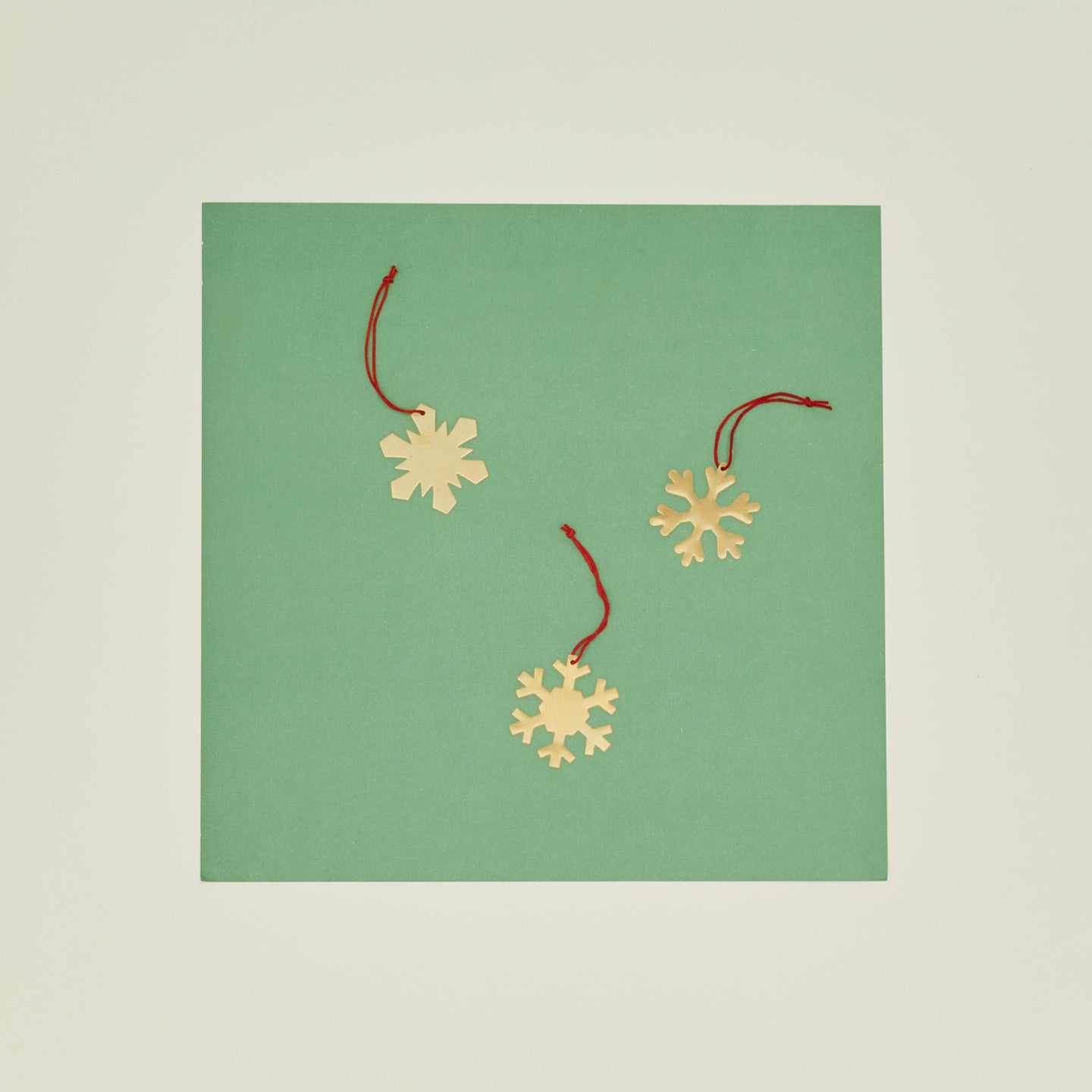 Brass snowflake ornaments set of 3