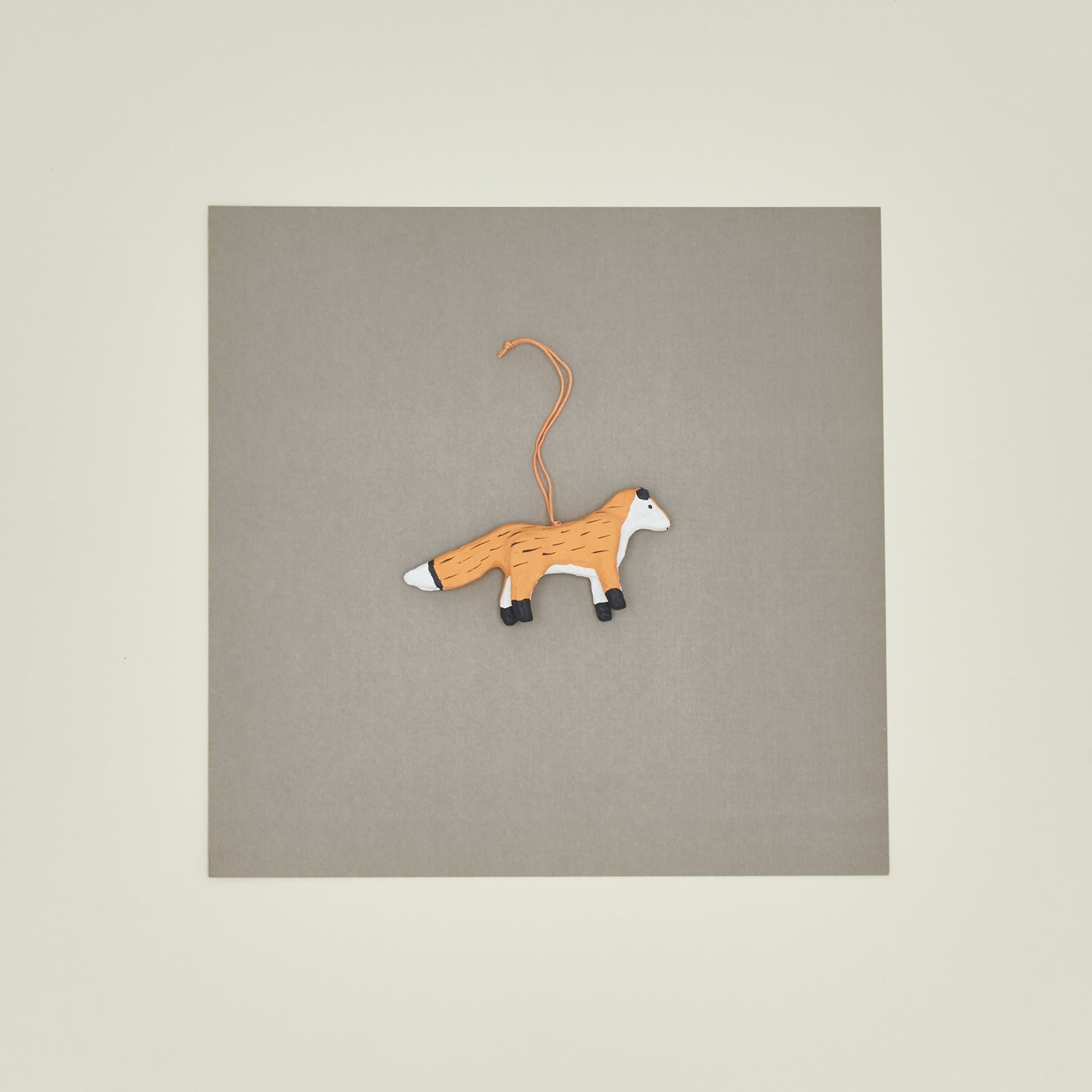 Fox paper mache ornament
