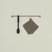 Medium towel bar with spoon and potholders