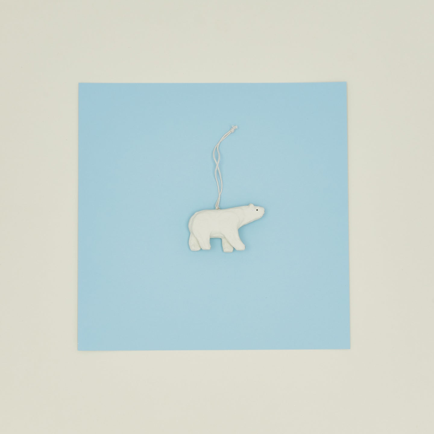 Polar bear paper mache ornaments