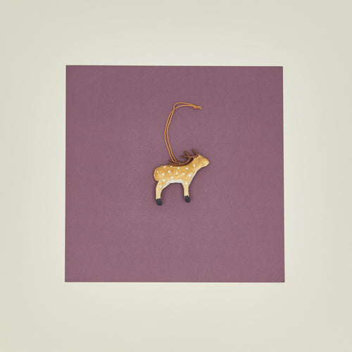 Reindeer Paper Mache Ornament
