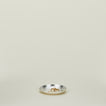 Small silver plate with gold ring and earring