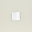 Overhead view of square silver plate