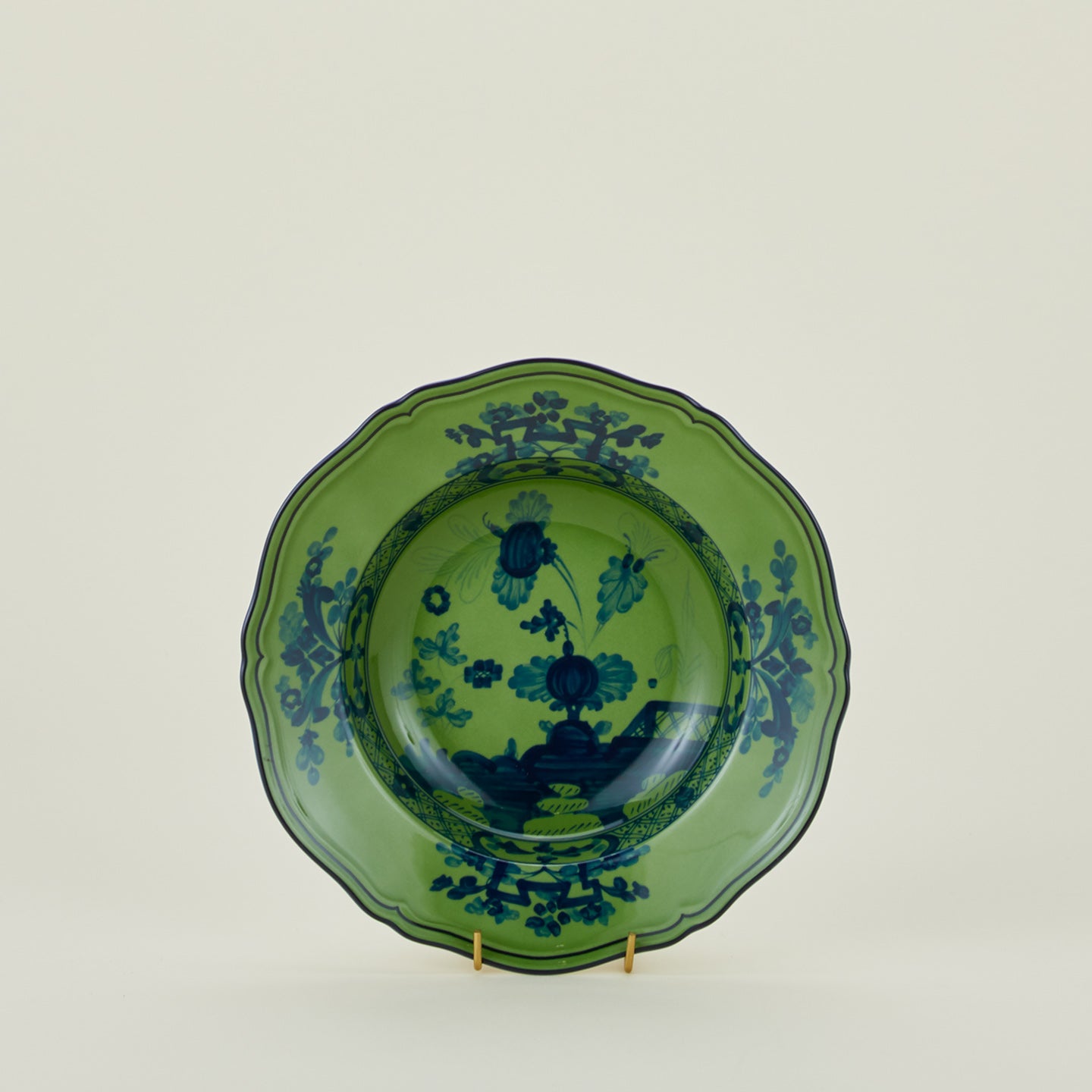 Ginori soup plate in malachite