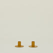 Essential Metal Candle Holders, Set of 2 - Mustard