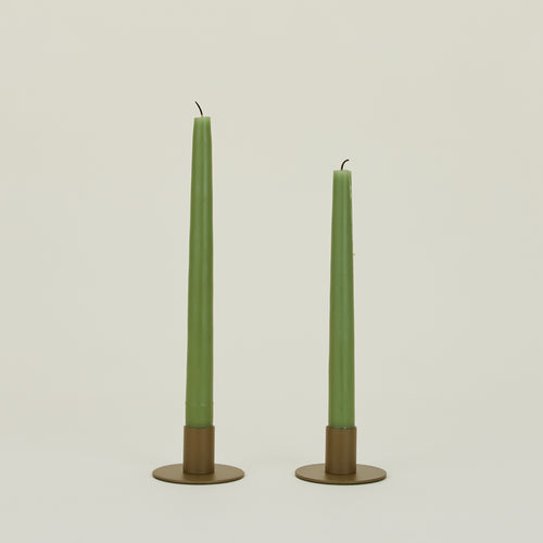 Essential Metal Candle Holders, Set of 2 - Olive