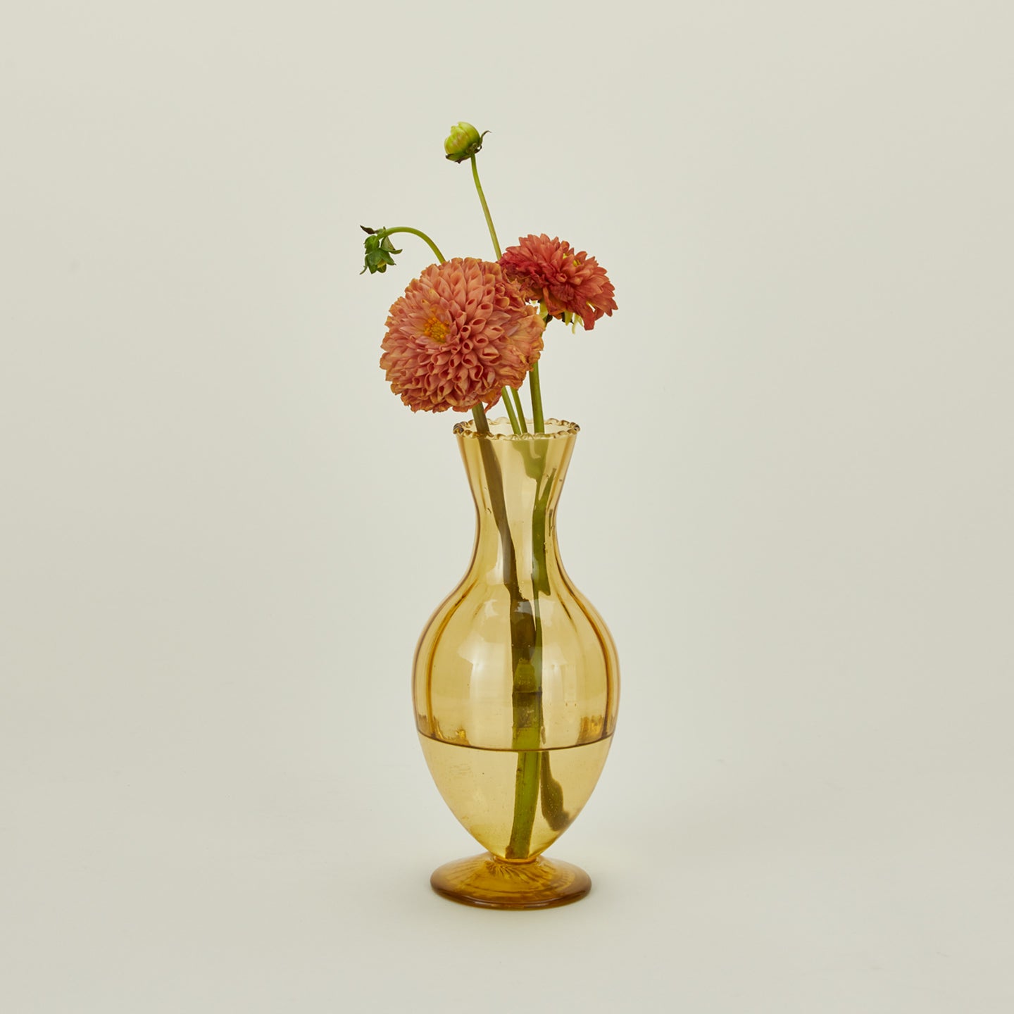 Medium glass vase with florals