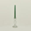 Small Blown candlestick holder with candle