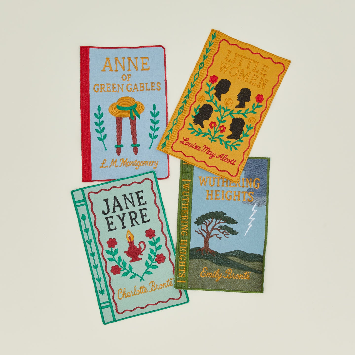 Embroidered literary cocktail napkins