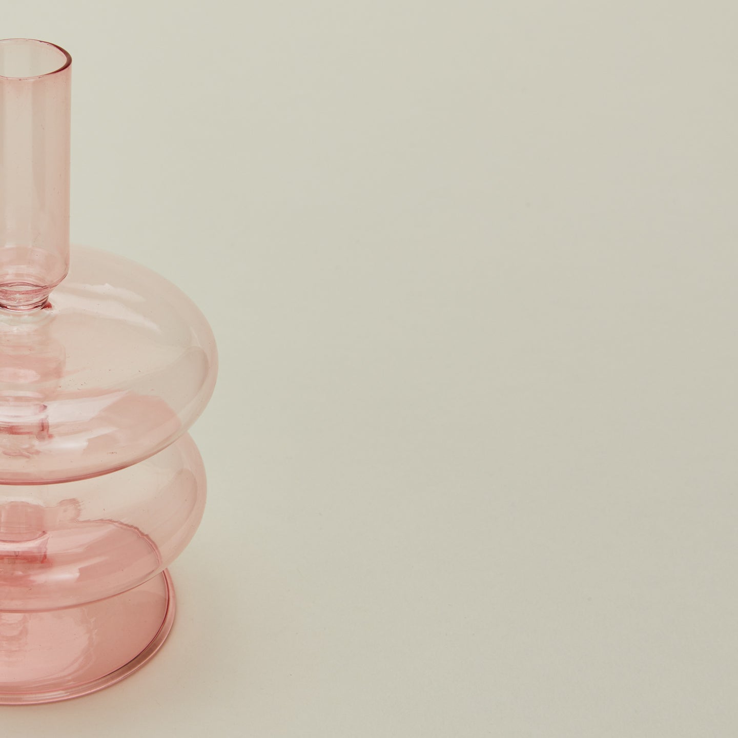 Close up view of Bubble candle holder in pink
