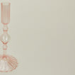 Close up view of Pleated candle holder
 in pink