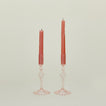 Pleated candle holders in pink with tapers