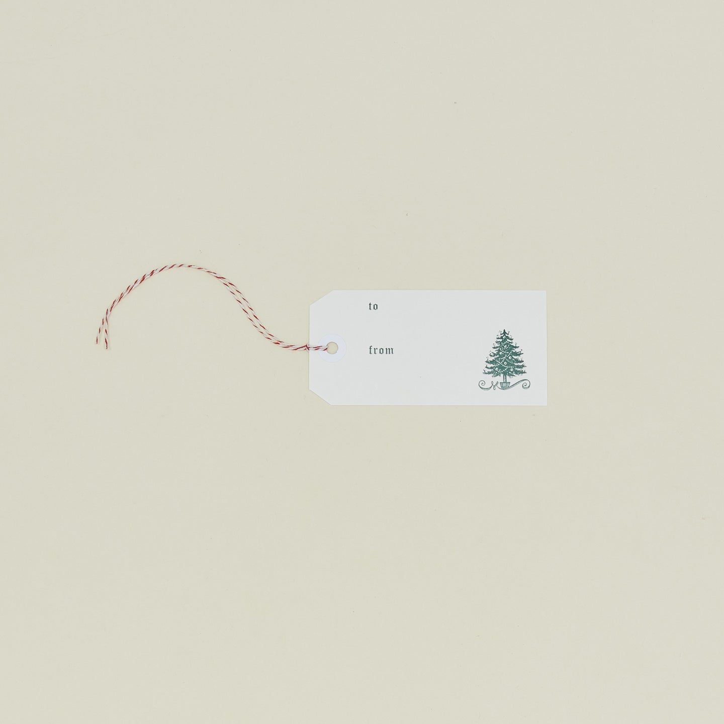 Fir Tree Gift Tag on neutral background