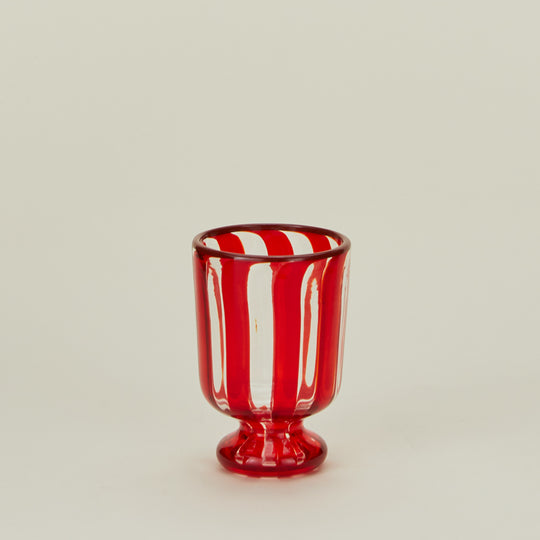Striped Murano Wine Glass - Red