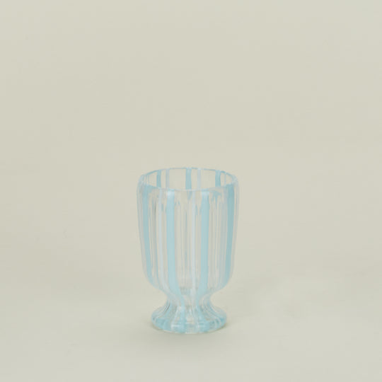 Striped Murano Wine Glass - White