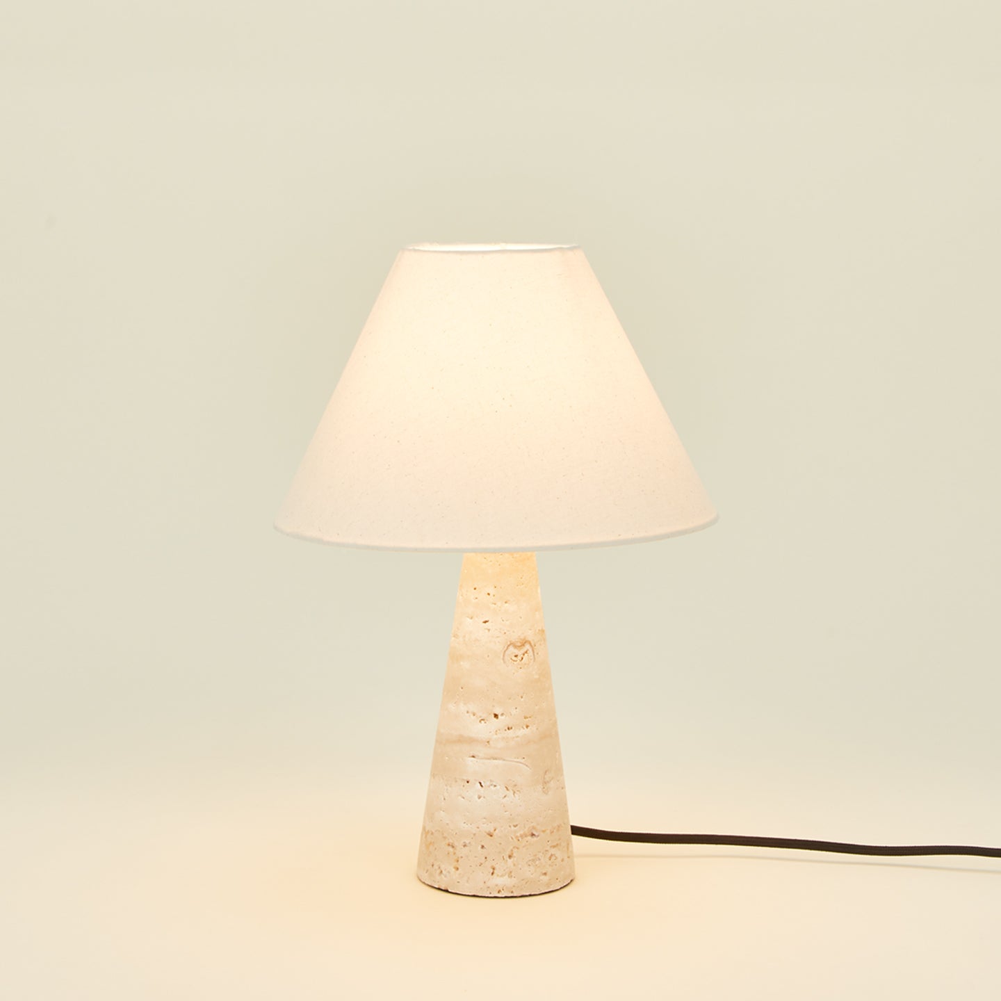 Tall Silee Travertine Lamp