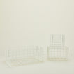 Set of 3 grid baskets in chalk