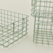 Close up view of Set of 3 grid baskets in sage