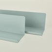 Close up view of Ledge shelves in sage