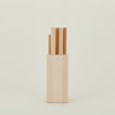 5 Beechwood kitchen knives in knife block
