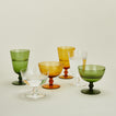 Optic goblets and coupes in various colors