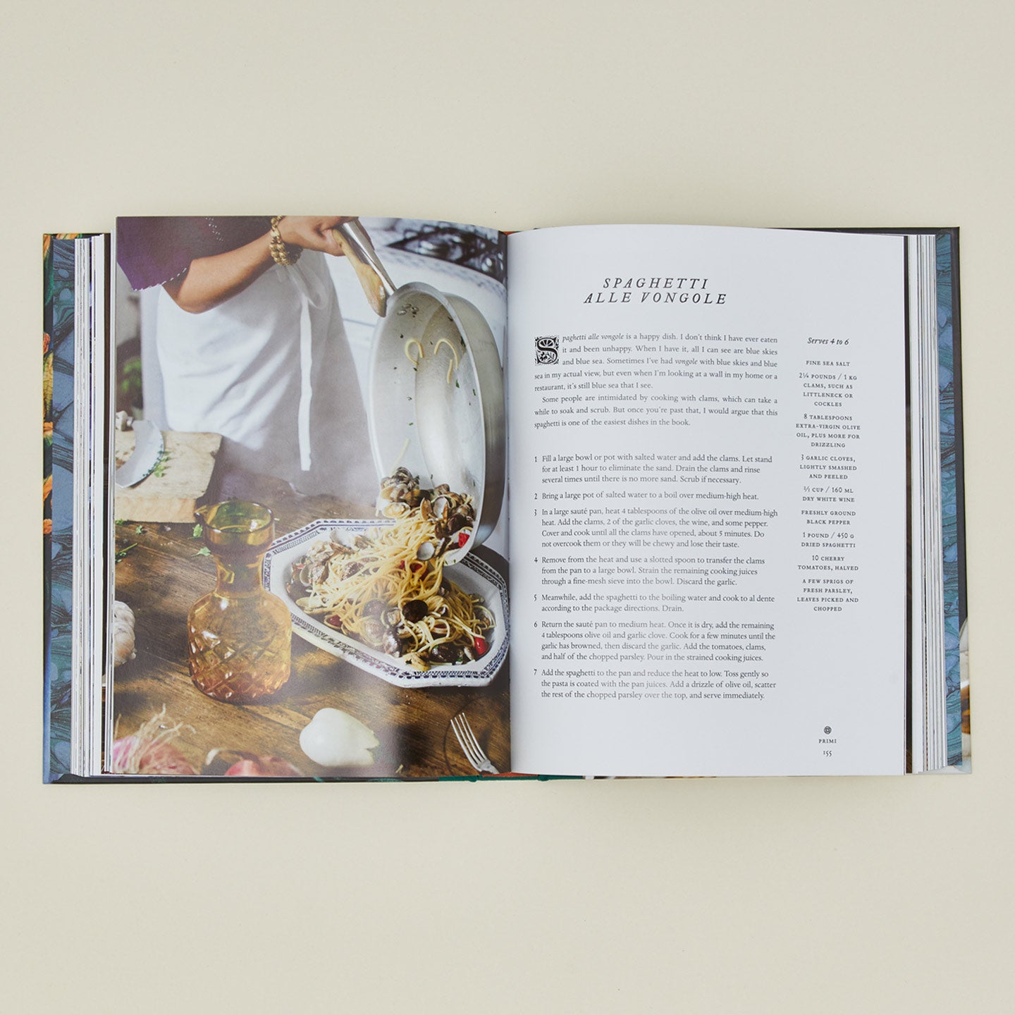 Old World Italian cookbook open