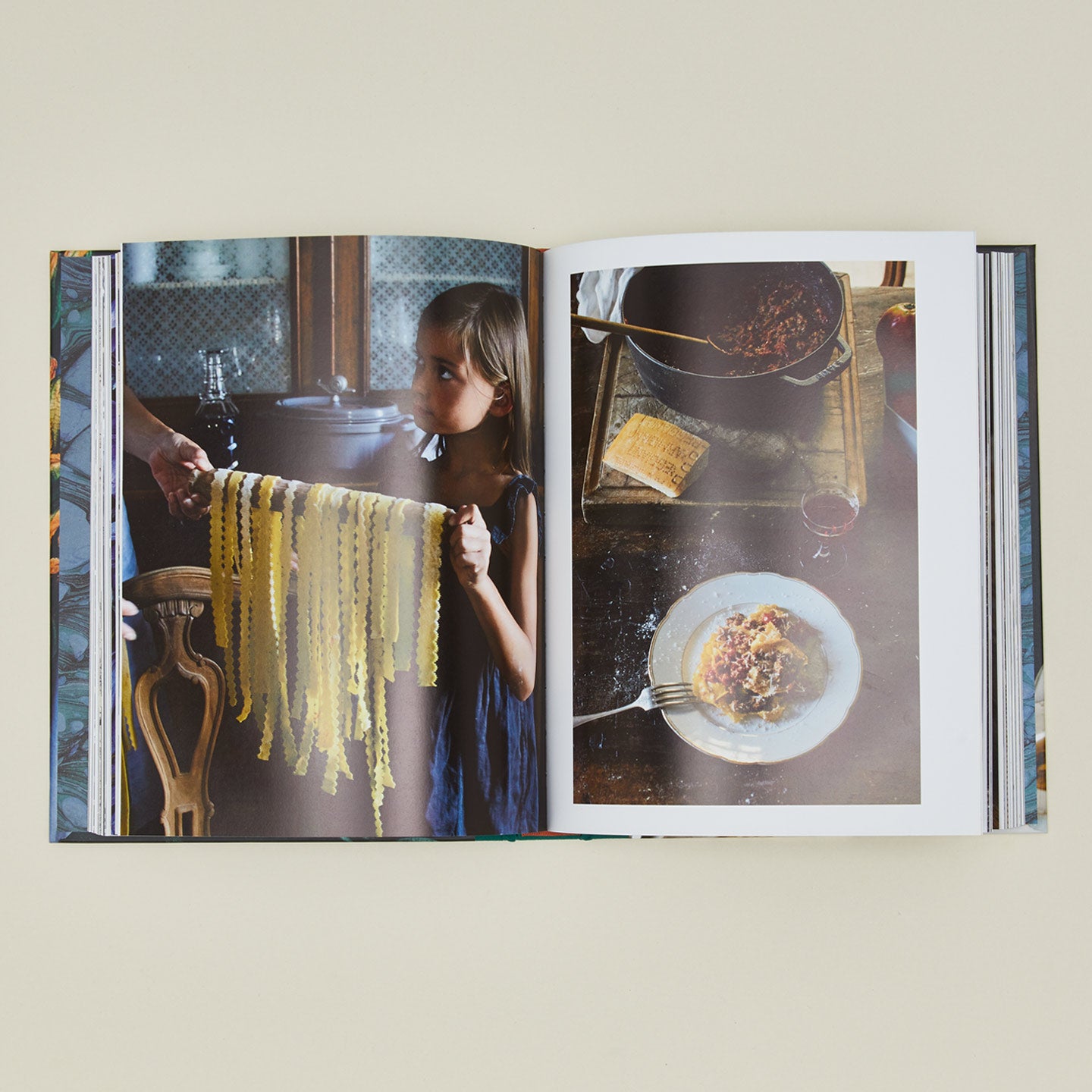 Old World Italian cookbook open