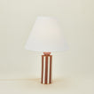 Pillar table lamp with brick stripe