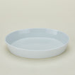 Large porcelain deep oval baker in white