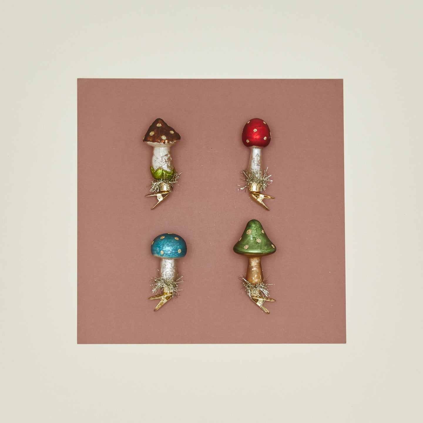 Mushroom ornaments set of 4