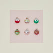 Glittered stripe ornaments