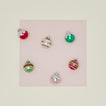 Glittered stripe ornaments