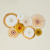 Metallic Paper Fans, Set of 8