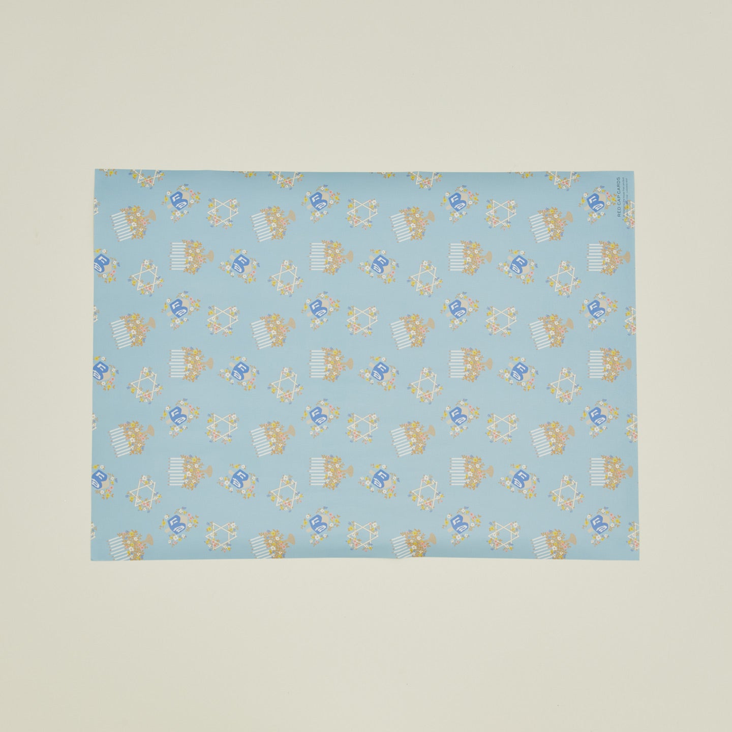 Floral Menorah Wrapping Paper