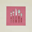Bistrot Flatware in burgundy.
