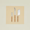 Set of three Teak Cheese Knives.