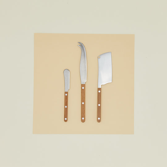 Teak Set of 3 Cheese Knives