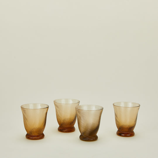 Spiral Tumbler, Set of 4 - Brown