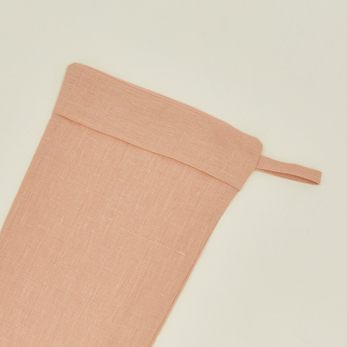 Detailed view of Simple Linen Stocking in blush