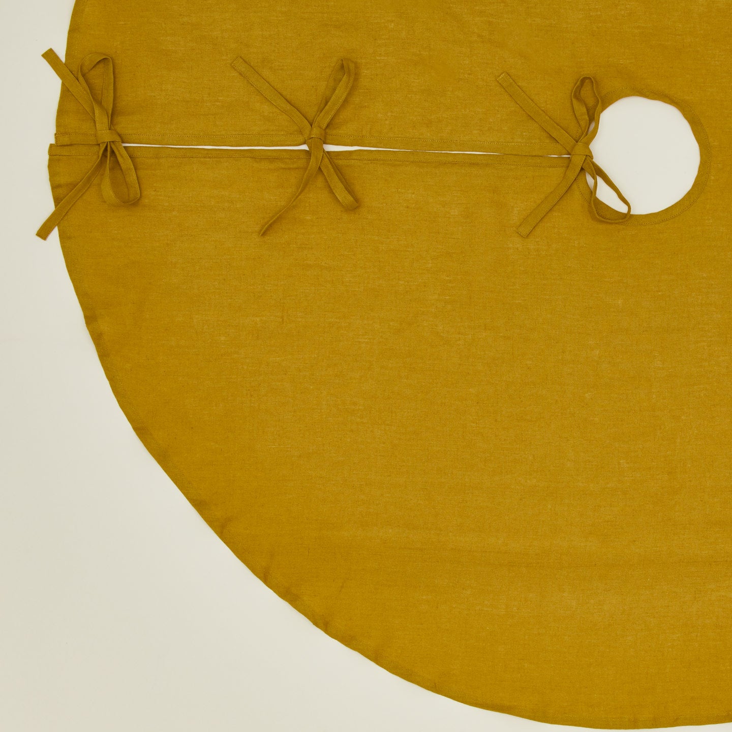 Simple Linen Tree Skirt in mustard