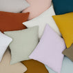 Simple linen pillows of various colors