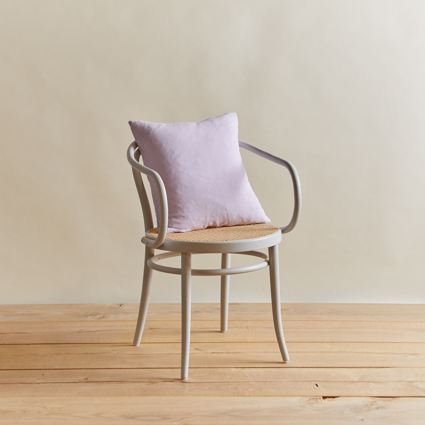 Simple linen pillow in lilac